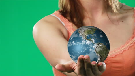 Woman-Holding-a-Globe-in-her-hand