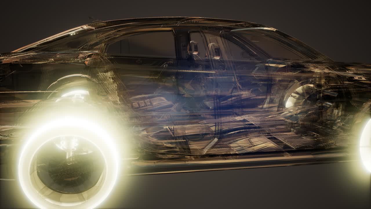 자동차 바 ⁇ 가 차 안에서 빛나고 있습니다.