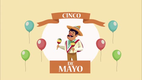 cinco de mayo mariachi jugando a las maracas