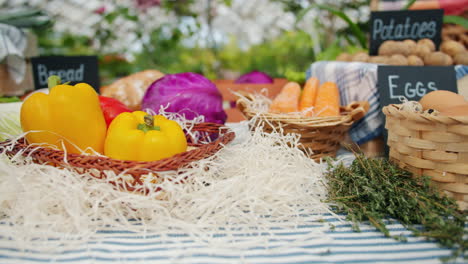 fresh produce at a farmers market