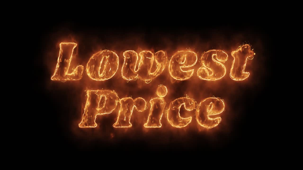 Lowest price word hot animated burning realistic fire flame and smoke seamlessly loop animation on