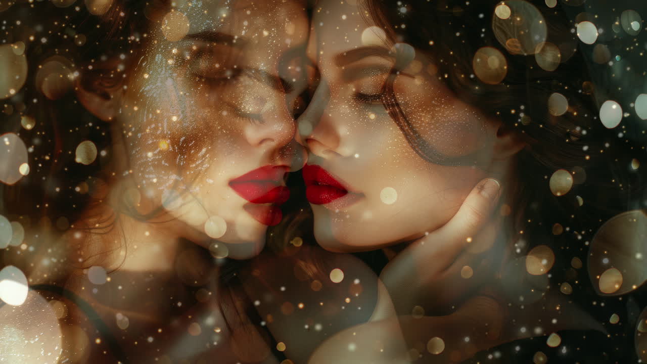 두 명의 아름다운 여성들이 함께 포즈를 취하고 있습니다.