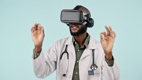 man, doctor and virtual reality