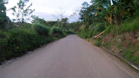 time lapse driving up mountainside past some villages, fpv facing backwards, valle del cauca, colombia