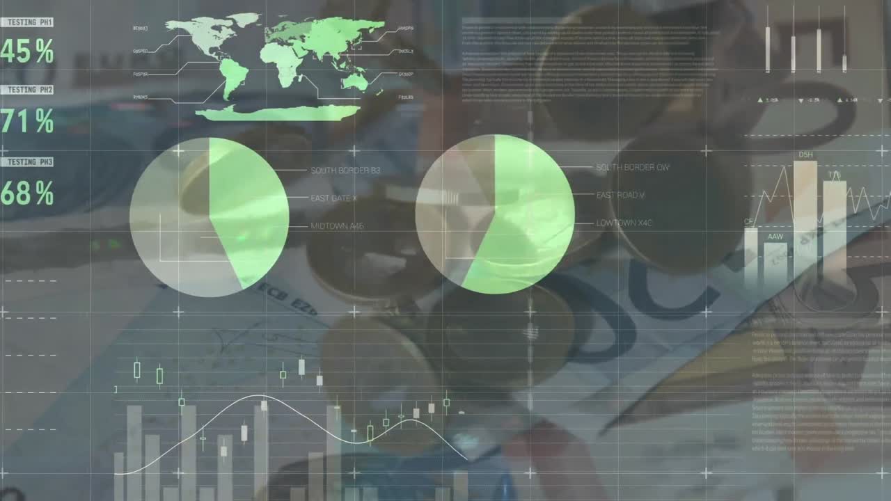 efectivo, gráficos y estadísticas