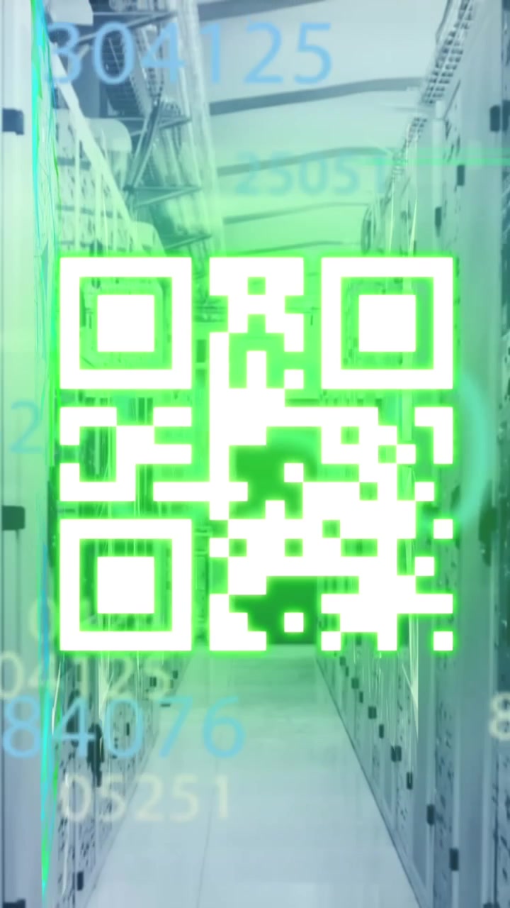 Animation of numbers and qr code over servers