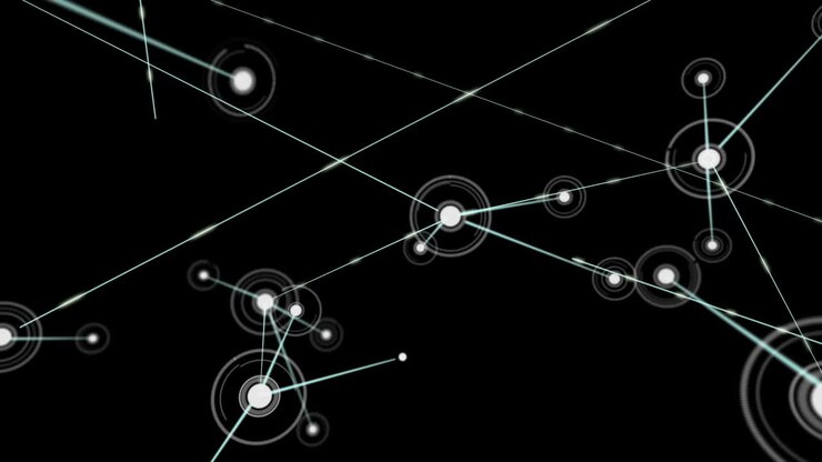 Connecting lines on black background