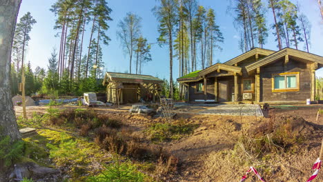 adding a garage or shed to a countryside cabin - time lapse