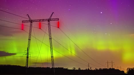 blackout over high voltage power lines. motion graphic animation of electricity cut