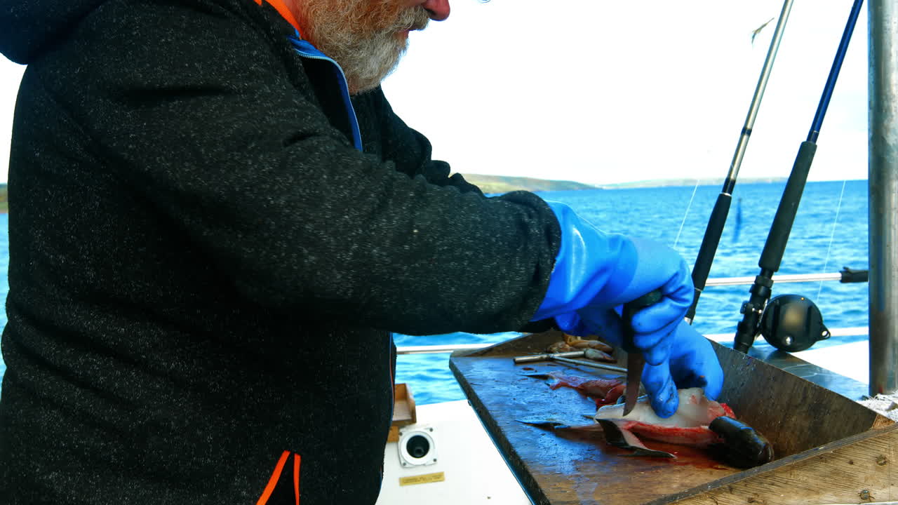 물고기를 필레팅하는  ⁇ 시 ⁇