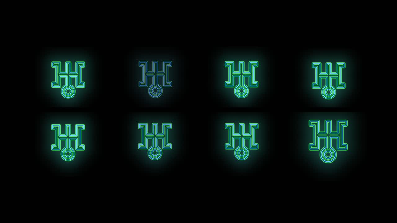 patrón de icono japonés pulsante con luz de neón en estilo casino