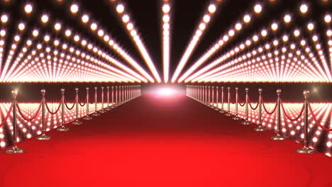 Long-red-carpet-with-spotlights-against-red-background