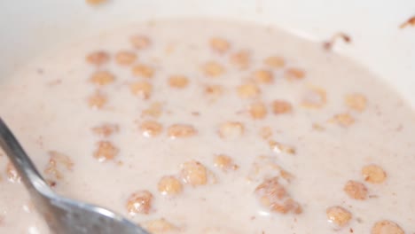cereal with milk in a bowl