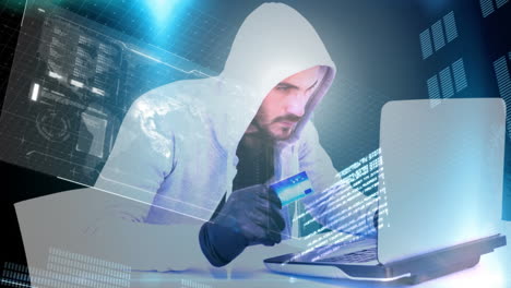 digital animation of hacker hacker hacking the laptop 4k