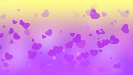 Corazones-Vibrantes-Flotando-En-Un-Fondo-Rosa-Y-Morado