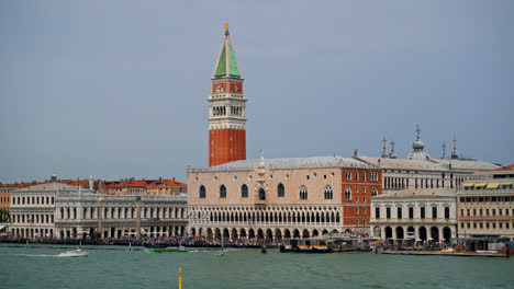 San-Marco-Square-Waterfront-At-Daytime-In-Venice,-Italy---wide