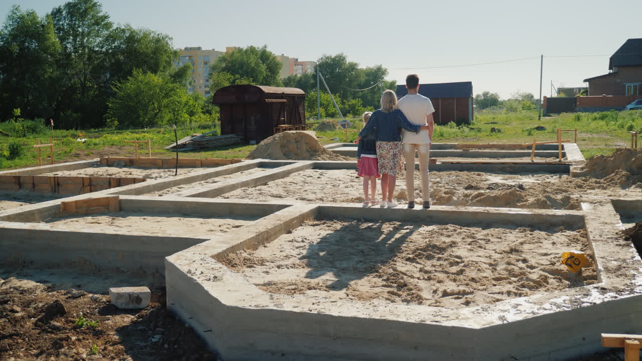 la familia está en la base de su futuro hogar concepto de nuevos comienzos