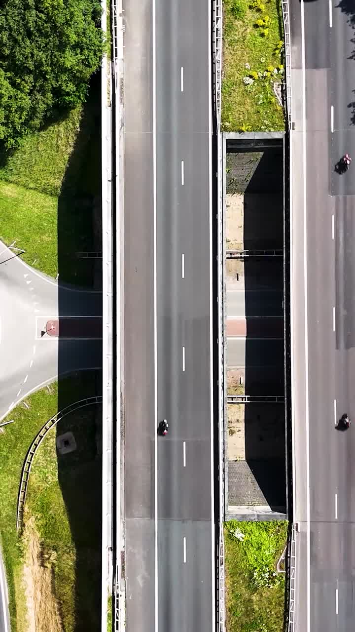 Aerial Perspective of Various Roadways and Traffic