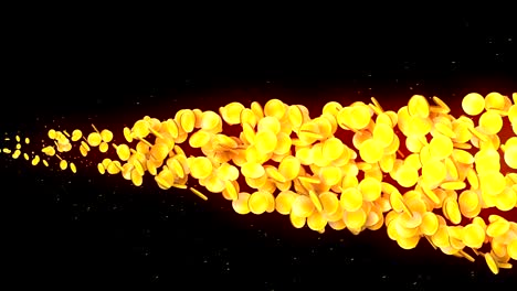 gold coin particles, cg animation