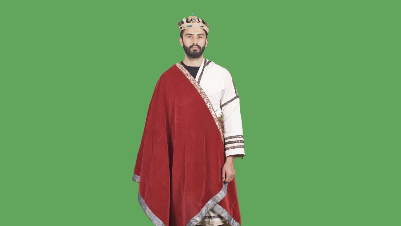 rey de roma. medieval. vídeo de pantalla verde.