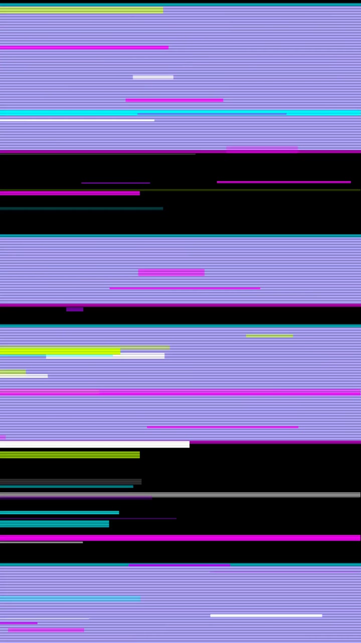 Digital Glitch Effect with Purple and Neon Lines
