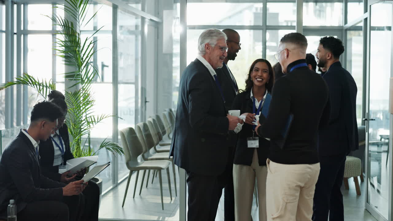 Business Professionals Network at a Corporate Event