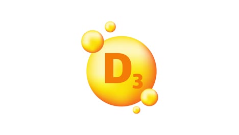 vitamin d3. niacin vitamin drop pill capsule icon. motion graphics.