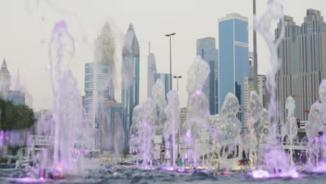 paisaje de la ciudad de la fuente de dubai