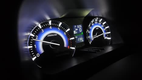 car dashboard at night