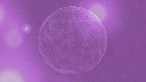 digitally generated video of globe of network connection moving against purple background