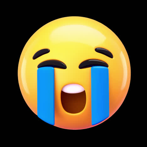 3d crying emoticon animation isolated asset, transparent 4k video, alpha channel, prores 4444