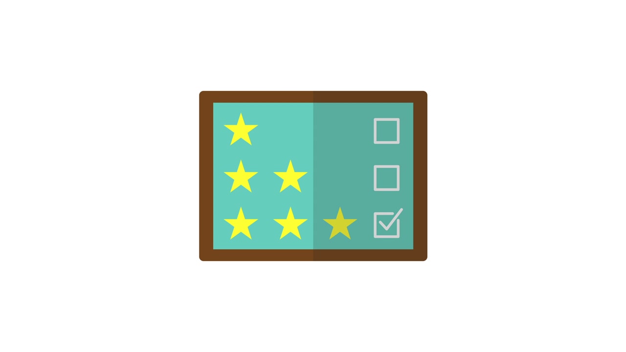 Animated Rating Board with Stars and Checkmark