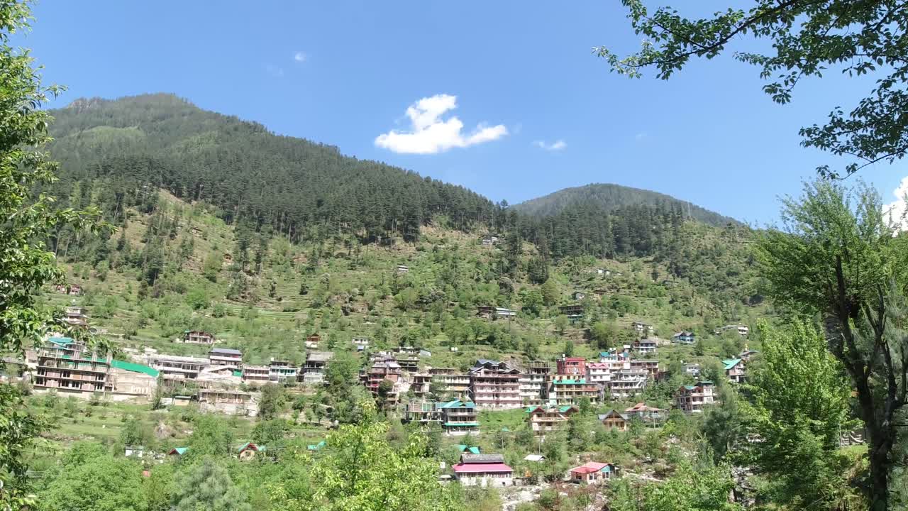 Natural diversity and houses of Jibhi in Himachal Pradesh.