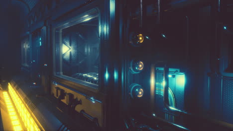 futuristic interior of the spase base