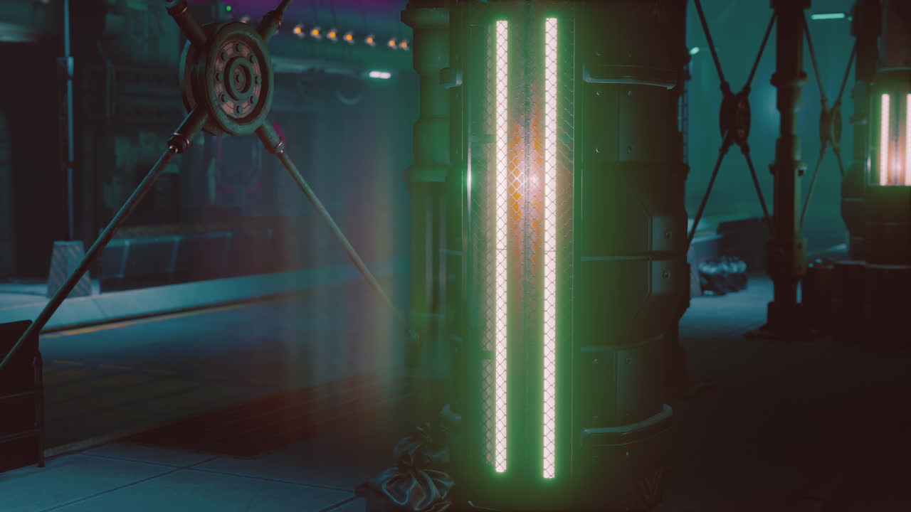 luces de neón de la ciudad futurista de ciencia ficción