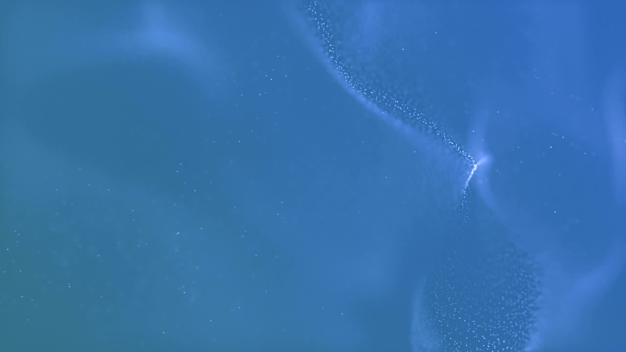 추상적인 물에서 천천히 움직이는 입자