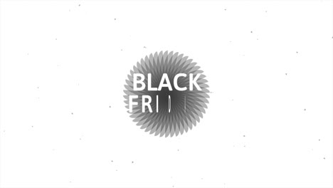 modern black friday text with black circle on white gradient