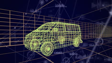 disegno tecnico 3d dell'automobile