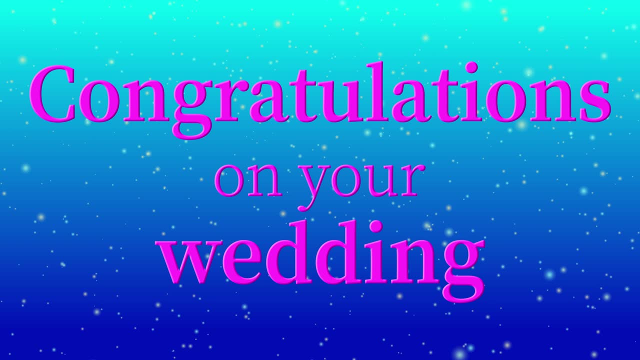 Congratulations on your wedding message text animation motion graphics