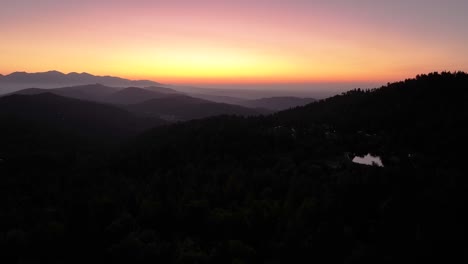vibrant sunset over arrowhead highlands off highway 18 in california west coast