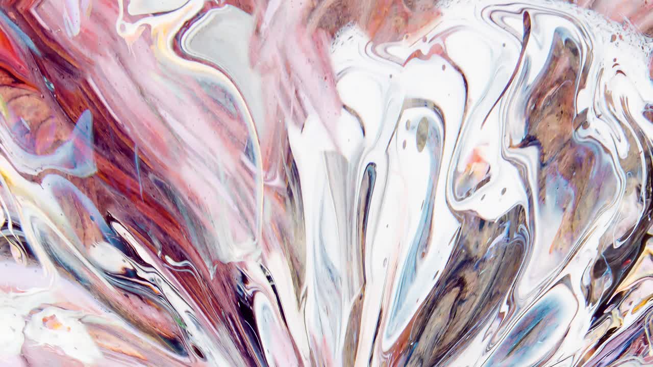 회전하는 페인트, 추상 디자인, 추상 페인트, 모션 배경, 다채로운 융합, 페인트 반응, 색의 회전, 루프