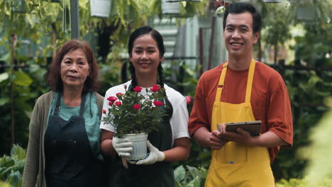 gardeners posing outdoors