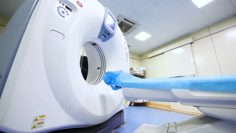 realm of scientific exploration laboratory, advanced hospital health care equipment physical mri or ct scan medical diagnosis machine at hospital