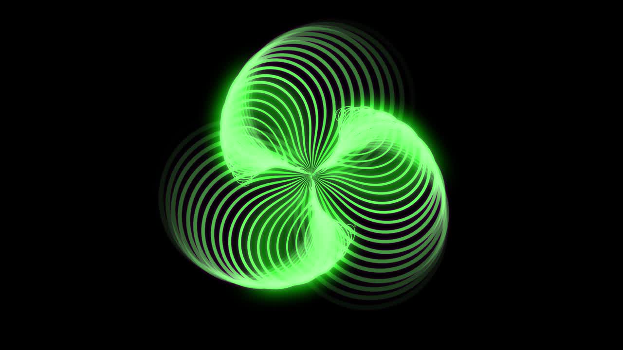 animación de formas geométricas abstractas. un fondo lleno de imaginación y creatividad. el fondo es negro. el color es verde.