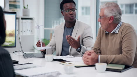 business meeting discussing renewable energy