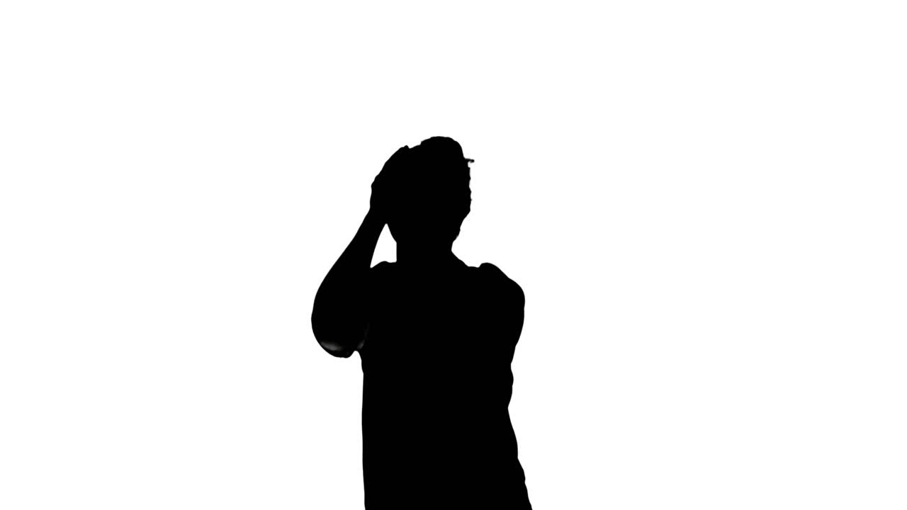 ⁇ 색 배경 에 있는 축구 선수 의 실루 ⁇  의 애니메이션