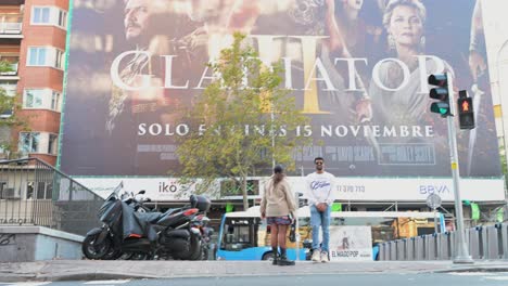 gladiator 2 movie poster on a city street in madrid