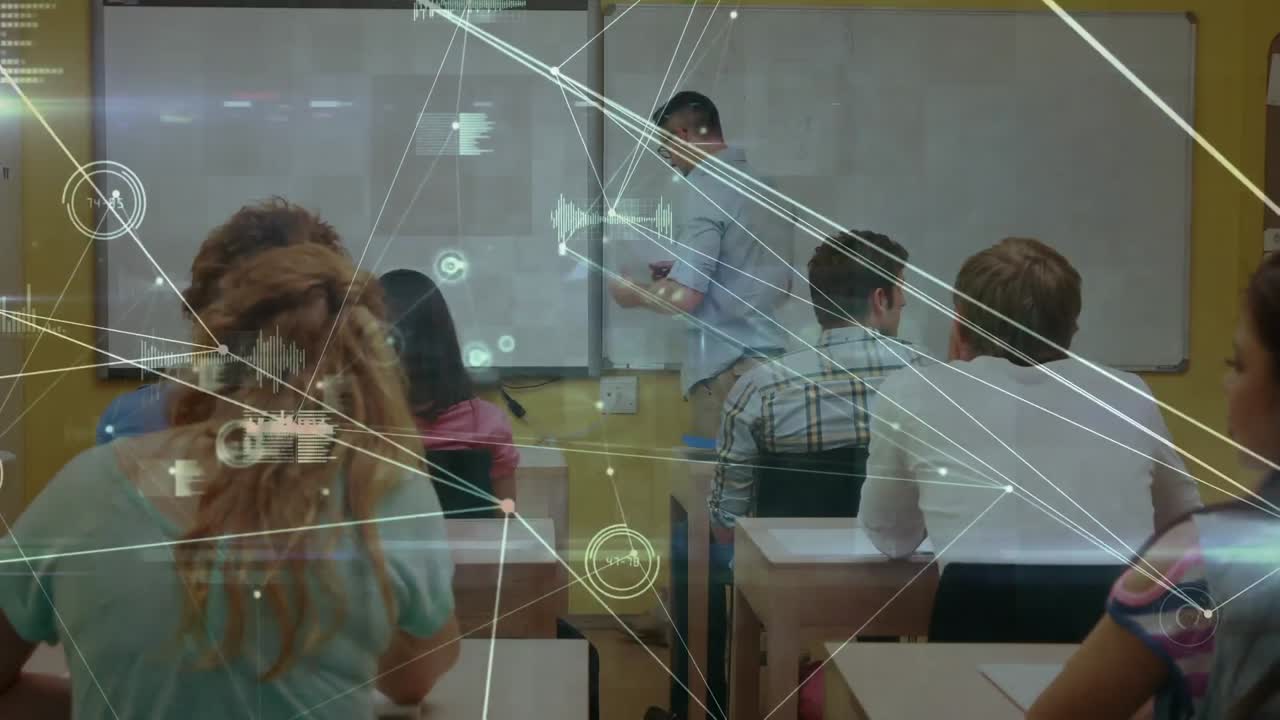 animación de la red de conexiones entre maestros y estudiantes varones