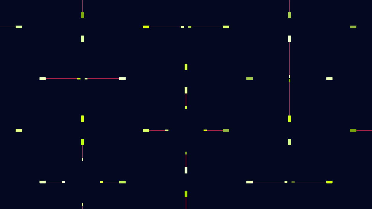 Abstract digital glitch lines and blocks on dark background, tech motion design