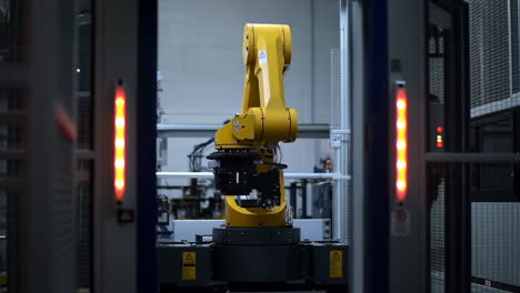 industrial robotic arm in a factory setting